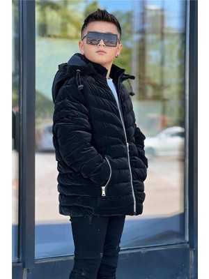 Pina Kids Erkek Çocuk Çıkarılabilir Kapüşonlu Sık Dikişli Nova Kumaş Kışlık Şişme Mont KM4016