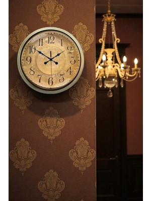 TKÇ Bronz Nostalji 40 cm Metal Eskitme Duvar Saati