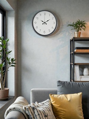 TKÇ 36 cm Gri Dekoratif Duvar Saati