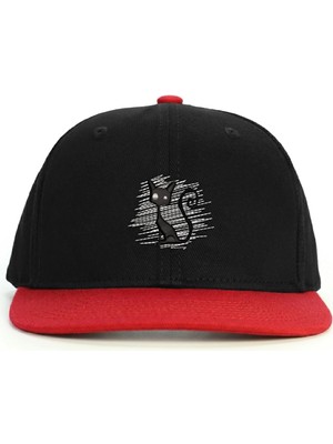 PataCute Kabartmalı Siyah Kedi Snapback Şapka