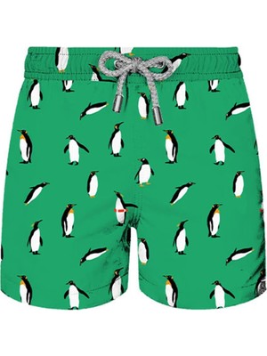 John Frank Kids All Over Erkek Çocuk Mayo Şort KJFSSSW48-PENGUIN Green