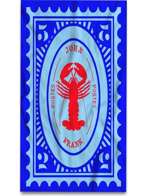 John Frank Unisex Plaj Havlusu JFSS23TW22-LOBSTER