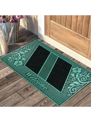 Sync Ticaret Myfloor Welcome Yazılı Toz Tutma Özellikli Kauçuk Kapı Önü Paspası