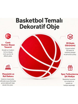 Ovra Basketbol Dekoratif Obje 3D Baskı Masaüstü Oda Dekoru