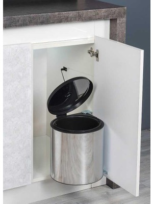 Sync Ticaret Starax S-2251 Paslanmaz Çöp Kovası Krom Dolap Içi 10 Litre
