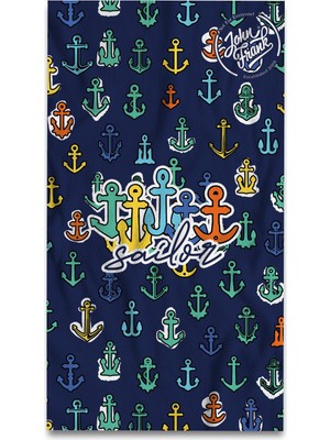 John Frank Unisex Plaj Havlusu JFSSTW04-ANCHOR Navy