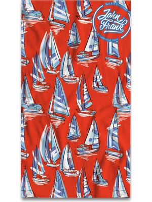John Frank Unisex Plaj Havlusu JFSSTW05-MAINE Red