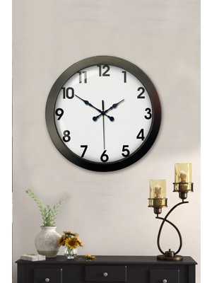 TKÇ 36 cm Siyah Metal Standart Duvar Saati