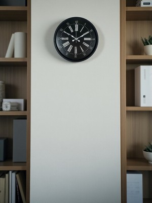 TKÇ 36 cm Siyah Dekoratif Duvar Saati