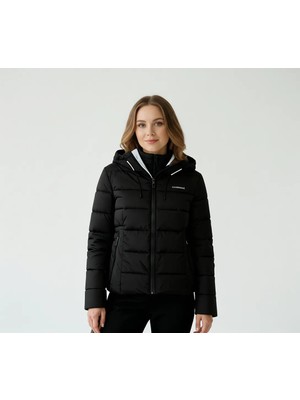 Lumberjack Apreski Coat Kadın Kısa Mont Kaban Siyah V6