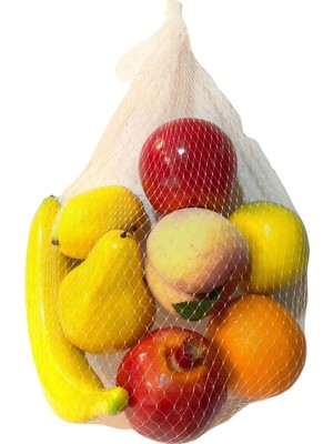 Sync Ticaret Nettenevime Yapay Meyve Sebze 8 Adet Portakal Limon Mandalina Muz Nar Armut Şeftli Elma