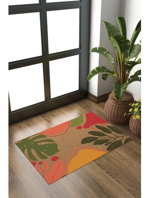 Sync Ticaret Decovetro Kapı Önü Halı Paspas Yaprak Desenli 40 x 60 cm