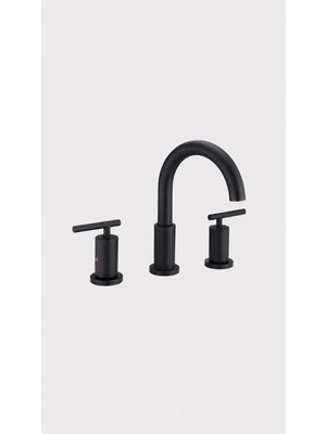 Newarc Newart 3 Delikli Lavabo Bataryası-Siyah