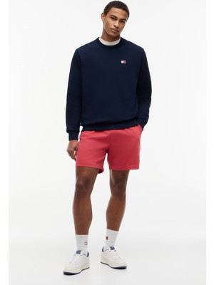 Tommy Hilfiger Tjm Reg Badge Crew Htr Erkek Mavi Sweatshirt - DM0DM21921