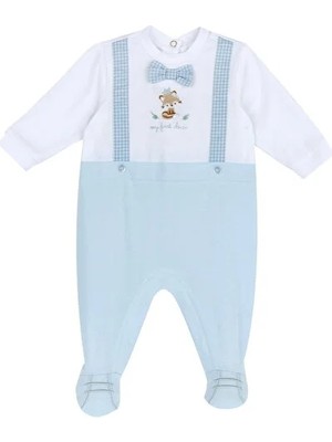 Chicco Erkek Bebek Paça Içinden Açılan, Yuvarlak Yakalı Tulum
