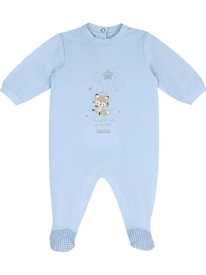 Chicco Erkek Bebek Paça Içinden Açılan, Yuvarlak Yakalı Tulum