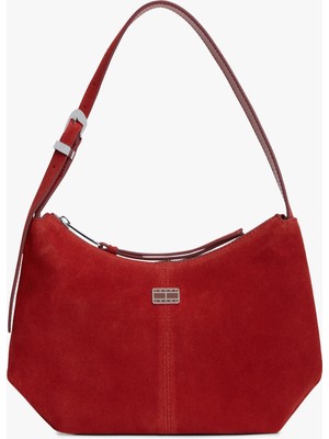 Tommy Hilfiger Tjw Slouchy Suede Shoulder Bag Kadın Kırmızı Çanta - AW0AW18859