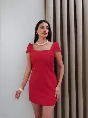 Esra Helvacı Sırt Dekolteli Mini Elbise