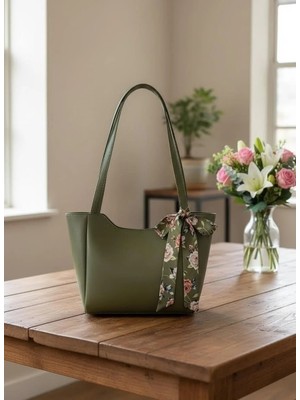 Judour Bags Siyah Kadın Fularlı Fermuarlı Kapamalı Shopper El ve Omuz Çantası