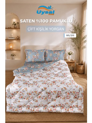 Uysal Saten Yorgan %100 Pamuklu Çift