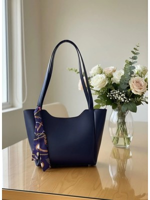 Judour Bags Siyah Kadın Fularlı Fermuarlı Kapamalı Shopper El ve Omuz Çantası