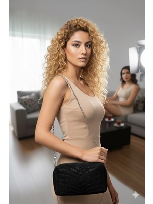Judour Bags Siyah Taşlı Çantası