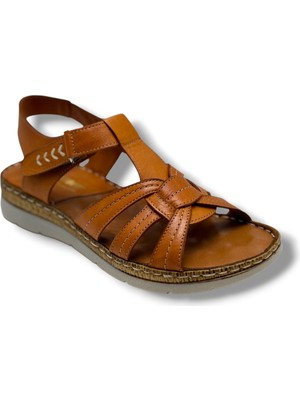 Ellanor S-050-26 Hakiki Deri Anatomik Taban Kadın Sandalet