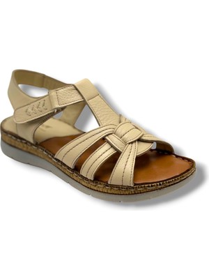 Ellanor S-050-26 Hakiki Deri Anatomik Taban Kadın Sandalet