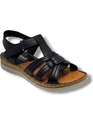 Ellanor S-050-26 Hakiki Deri Anatomik Taban Kadın Sandalet