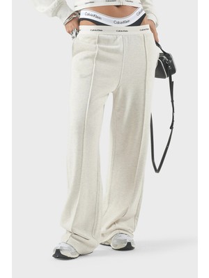 Calvin Klein Logolu Bel Detaylı Geniş Paça Pantolon LV047G253GP4P Bayan Pantolon LV047G253G P4P