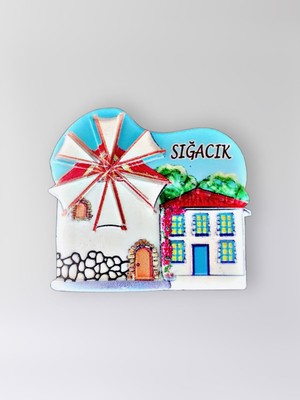 Mundy Sığacık Polyester Kabartmalı Magnet 6 x 6,5 cm Dekoratif Hediyelik Buzdolabı Süsü (KOD:1467)