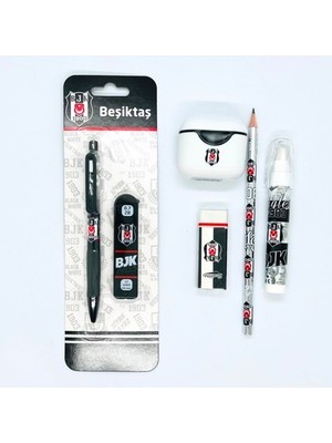 Bak Gel Al Beşiktaş Lisanslı Kırtasiye Seti | Uçlu Kalem, Yedek Uç, Kurşun Kalem, Silgi, Kalemtıraş ve Roket Silgi | Taraftar Okul Hediyelik Paket