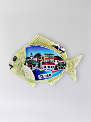 Mundy Belek Polyester Kabartmalı Magnet 8,5 x 6 cm Dekoratif Hediyelik Buzdolabı Süsü (KOD:1472)