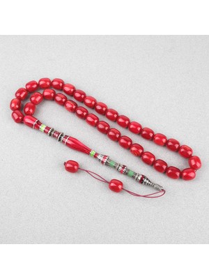 Lapisdo Sıkma Kehribar Özel Gümüş Nakış Imame Kapsül Kesim 15X17,5MM Tesbih
