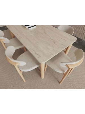 Enluso Bohem Star Yemek Masası (Traverten) - 120