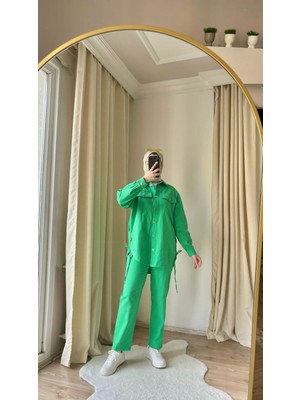 Suede Style 8870 - Şık Rahat Balıksırtı Önü Çift Cepli Gömlek Pantolon Takım