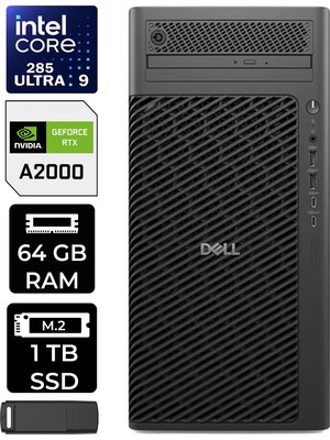 Dell Pro Max T2 Core Ultra 9 285 Rtx 2000 Ada 16GB 64GB Ram 1tb SSD WIN11 Pro FCT22508P416 Masaüstü Iş Istasyonu + Per4 USB Bellek