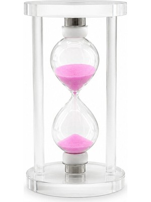 Savarga Orta Cam Kum Saati Cam Standlı= Çap: 6.8cm-Yükseklik: 12CM (4801)
