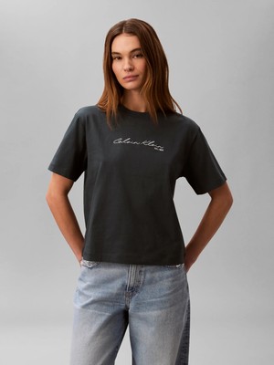 Calvin Klein Kadın / Kız Mavi Calvin Klein Ss Graphıc Boxy Tee, 3q1, Xxs Mavi Kadın T-Shirt