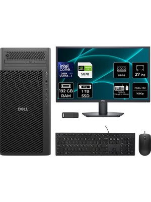 Dell Pro Max T2 Core Ultra 7 265K Rtx 5070 12GB 192GB Ram 1tb SSD 27" Fhd Freedos FCT22505P776 Masaüstü Iş Istasyonu + Per4 USB Bellek