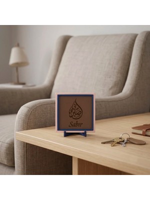 Miaju Sabır Yazılı Modern Dekoratif Obje, Ev ve Ofis Için Anlamlı Masaüstü Aksesuarı 10X10 cm