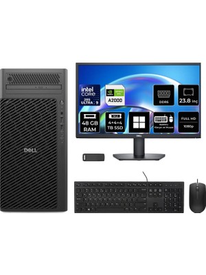Dell Pro Max T2 Core Ultra 9 285 Rtx 2000 Ada 16GB 48GB Ram 12TB SSD 23.8" Fhd WIN11 Pro FCT22508P702 Masaüstü Iş Istasyonu + Per4 USB Bellek