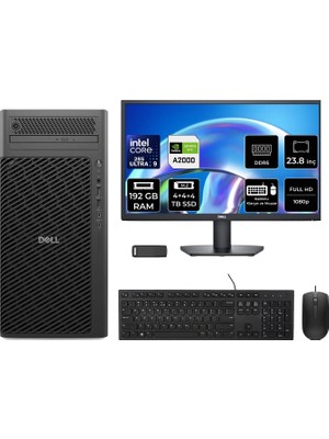 Dell Pro Max T2 Core Ultra 9 285 Rtx 2000 Ada 16GB 192GB Ram 12TB SSD 23.8" Fhd Freedos FCT22508P636 Masaüstü Iş Istasyonu + Per4 USB Bellek