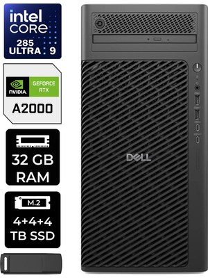 Dell Pro Max T2 Core Ultra 9 285 Rtx 2000 Ada 16GB 32GB Ram 12TB SSD Freedos FCT22508P312 Masaüstü Iş Istasyonu + Per4 USB Bellek
