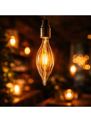 K2 Global Filament Rustik Ampul 4W E14 423 Lümen 2700K Gün Işığı Mum Tip Dekoratif Ampul
