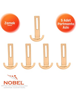 Nobel Palmiye Lüks Portmanto Askı, Metal, Vestiyer Askı, 158 Gr, Dolap Askılık, Duvar Askılığı, Albrifin (Vidalı)5 Adet