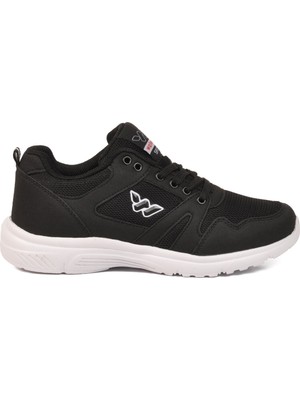 Walkway Siyah-Beyaz Tekstil Hafif Unisex Spor Ayakkabı 020 G