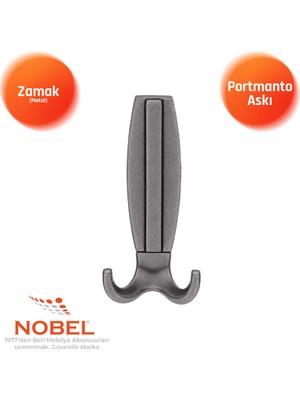 Nobel Best Lüks Portmanto Askı, Metal, Vestiyer Askı, 230 Gr, Dolap Askılık, Duvar Askılığı, Titanyum (Vidalı)