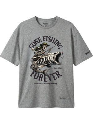 Balıkçılık Temalı Tişört - Gone Fishing Forever
