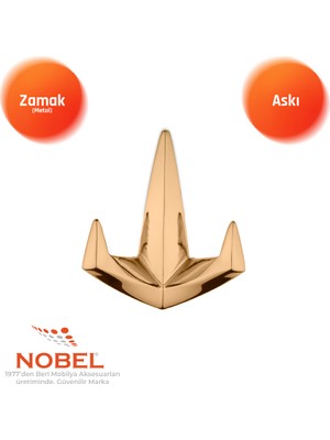 Nobel Datça Lüks Askı, Metal, Vestiyer Askı, 128 Gr, Dolap Askılık, Duvar Askılığı, Albrifin (Vidalı)